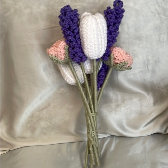Handmade Crochet Flower Bouquet - Picture 3 of 4
